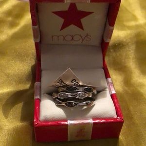 Diamonds and Sterling Silver Stackable Rings